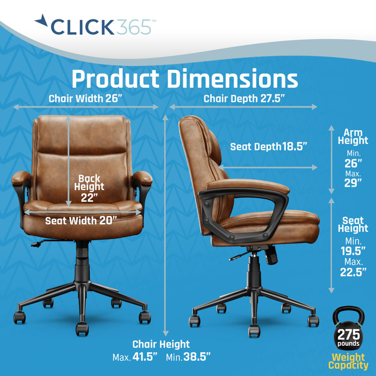 Ergonomic mid top back chair